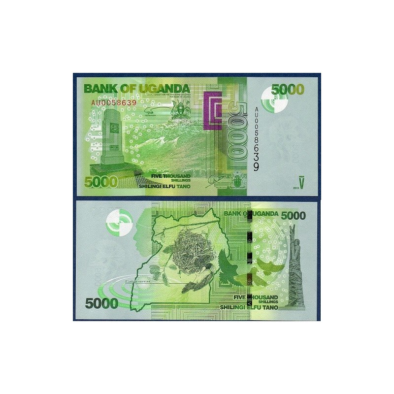 Ouganda Pick N°51a, Billet de banque de 5000 Shillings 2010