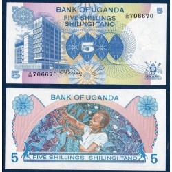 Ouganda Pick N°10, Billet de banque de 5 Shillings 1979