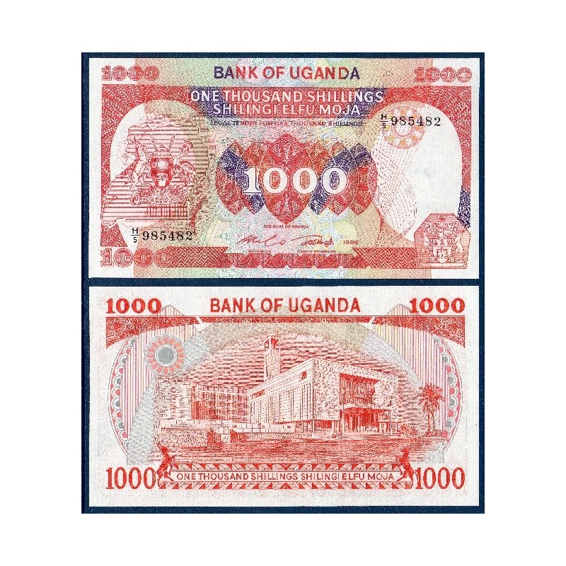 Ouganda Pick N°26, Billet de banque de 1000 Shillings 1986