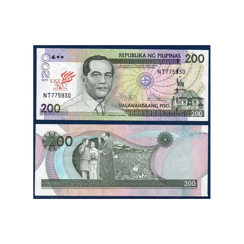 Philippines Pick N°214, Billet de banque de 200 Piso 2011