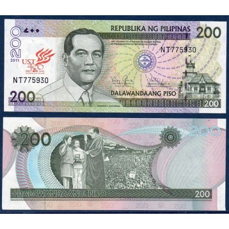 Philippines Pick N°214, Billet de banque de 200 Piso 2011