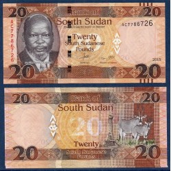Sud Soudan Pick N°new, Billet de banque de 20 Pounds 2015