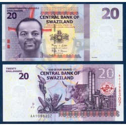 Swaziland Pick N°37a, Billet de banque de 20 emalangénie 2010