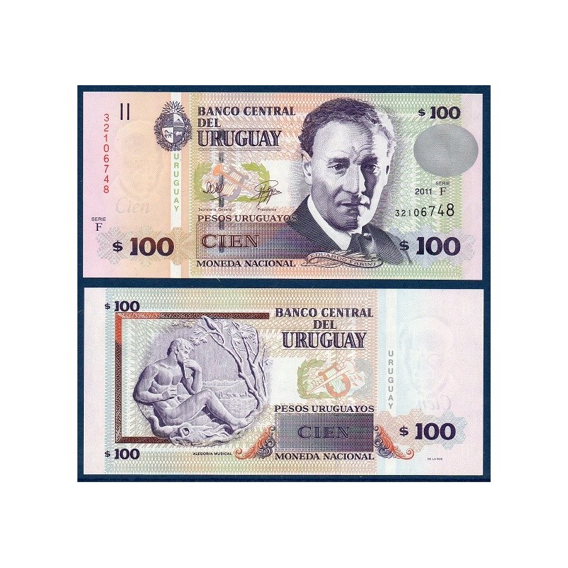 Uruguay Pick N°88b, Billet de banque de 100 Pesos 2011