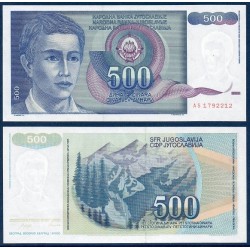 Yougoslavie Pick N°106, Billet de banque de 500 Dinara 1990