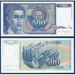 Yougoslavie Pick N°106, Billet de banque de 500 Dinara 1990