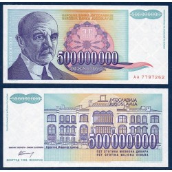 Yougoslavie Pick N°134a, Billet de banque de 500.000.000 Dinara 1993