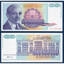 Yougoslavie Pick N°134a, Billet de banque de 500.000.000 Dinara 1993