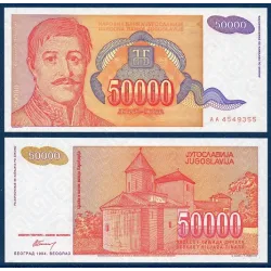 Yougoslavie Pick N°142a, Billet de banque de 50000 Dinara 1994