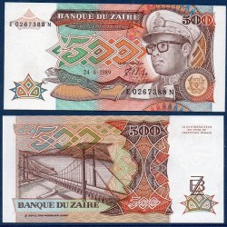 Zaire Pick N°34, Billet de banque de 500 Zaires 1989