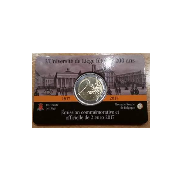 2 euros commémorative Belgique 2017 Université de Liège version Flamande