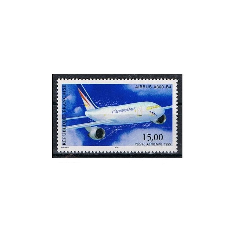 Timbre France Poste Aérienne Yvert 63a dentelé 13x131/4 Airbus A300-B4