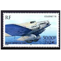 Timbre France Poste Aérienne Yvert 64a dentelé 13x13 3/4 couzinet 70