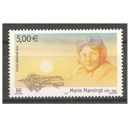 Timbre France Poste Aérienne Yvert 67a Marie Marving avec bord de feuille illustré