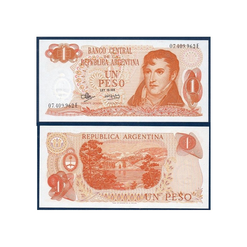 Argentine Pick N°287, Billet de banque de 1 Peso 1970-1973