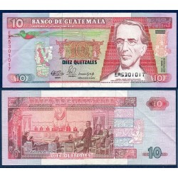 Guatemala Pick N°75b, Billet de banque de 10 Quetzales 1989-1992