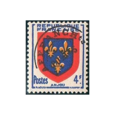 Timbre France Préoblitérés Yvert 105 armoirie de l'Anjou