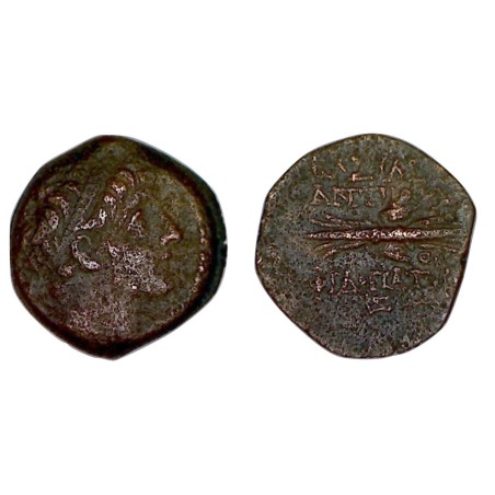 Syrie, SÉLEUCIDE Antiochos IX Chalque Cuivre (-114 à -95)  foudre
