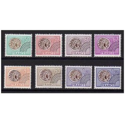 Timbres France Préoblitérés Yvert 138-145 Série complète monnaies Gauloises