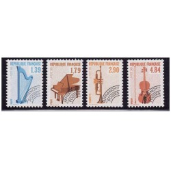 Timbres France Préoblitérés Yvert 202-205 Instruments de lusique