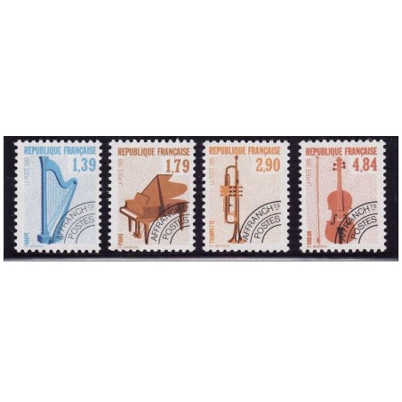 Timbres France Préoblitérés Yvert 202-205 Instruments de lusique