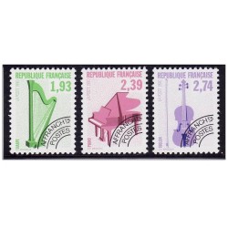 Timbres France Préoblitérés Yvert 210-212 Instruments de Musique série 3