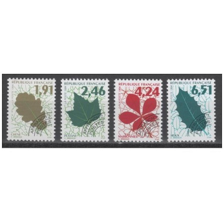 Timbres France Préoblitérés Yvert 232-235 Série Feuilles d'arbres 1