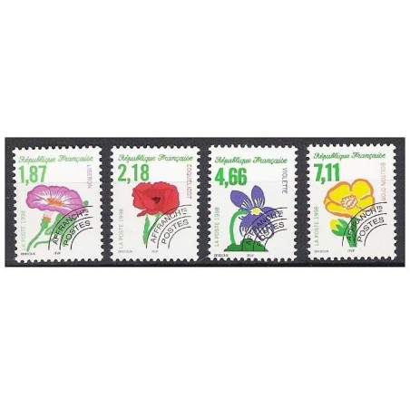 Timbres France Préoblitérés Yvert 240-243 Fleurs sauvages