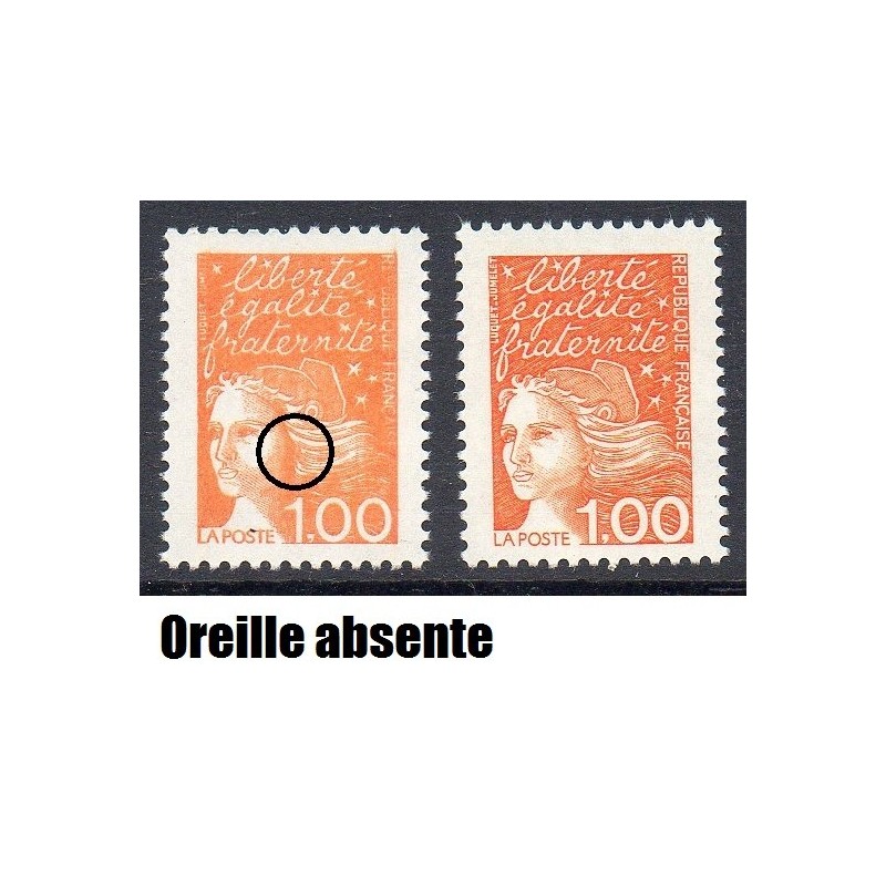 Timbre Yvert No 3089 oreille absente  neuf** Type marianne de luquet