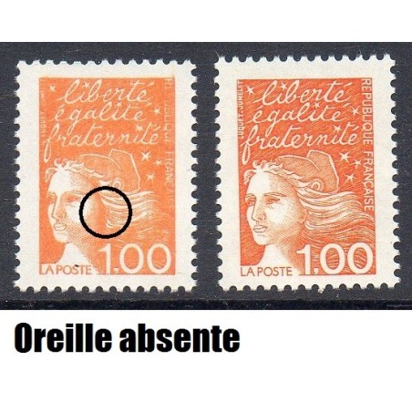 Timbre Yvert No 3089 oreille absente  neuf** Type marianne de luquet