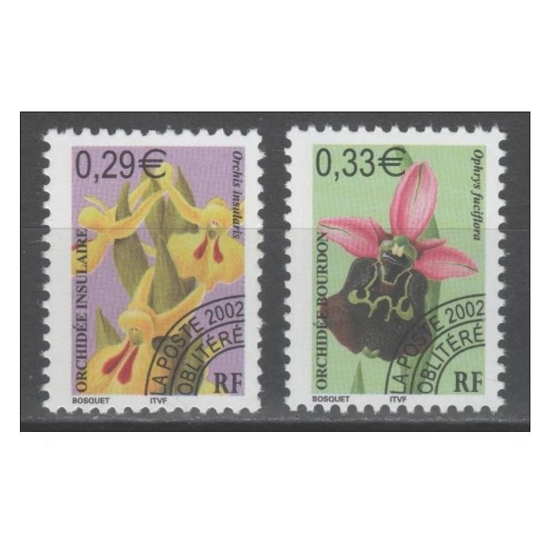Timbres France Préoblitérés Yvert 244-245 Fleurs orchidées 1