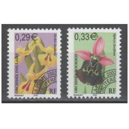 Timbres France Préoblitérés Yvert 244-245 Fleurs orchidées 1