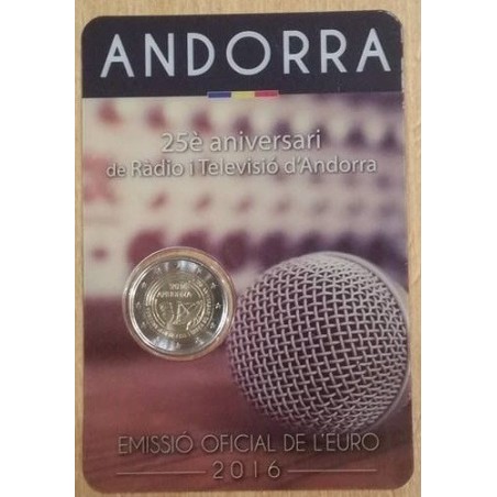 2 euros commémorative Andorre 2016 radio et télévision