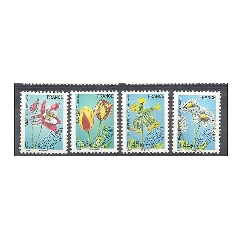 Timbres France Préoblitérés Yvert 253-256 Série flore, fleurs