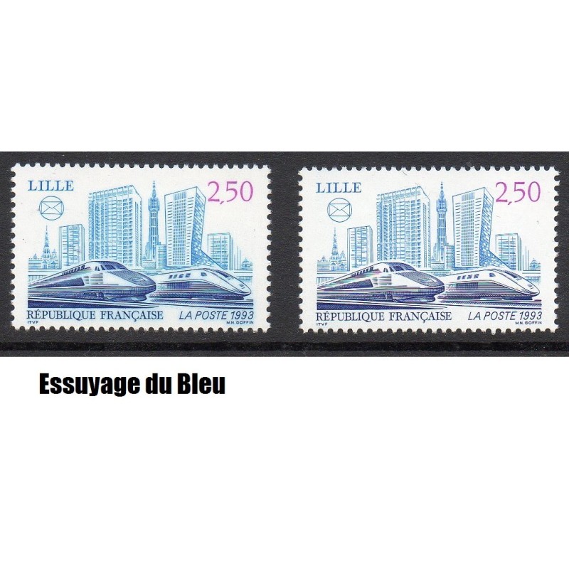 Timbre Yvert No 2811 Macule de Bleu luxe** Congrès Lille