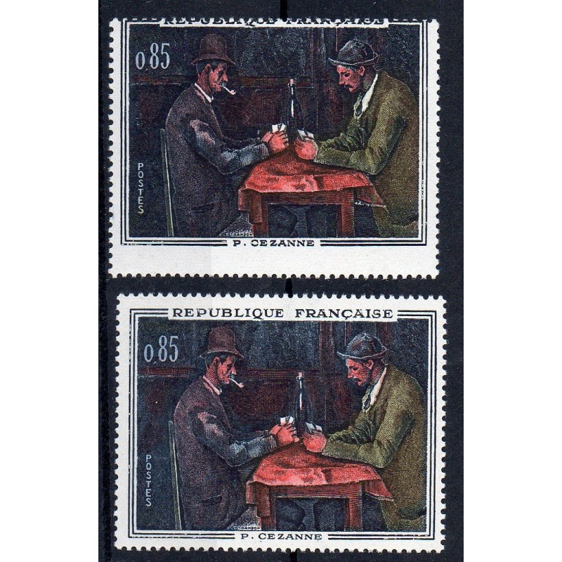 Timbre Yvert No 1321b variété piquage à cheval neuf luxe** Cezanne