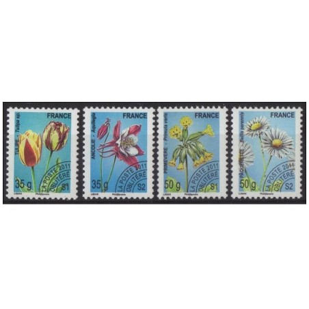 Timbres France Préoblitérés Yvert 259-262 Série Flore, fleurs