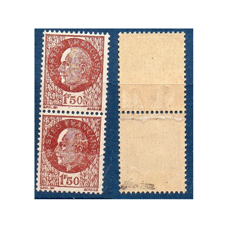 Timbre Yvert No 515f variété imprimé sur raccord neuf luxe** Petain