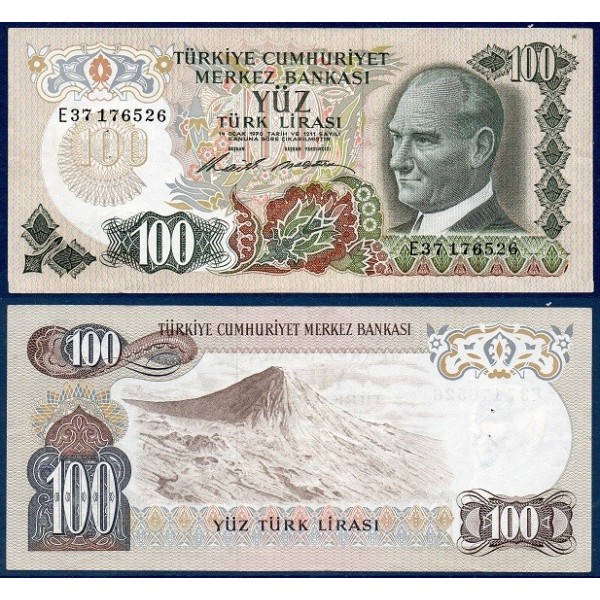 Turquie Pick N°189a Billet de banque de 100 Lira 1972-1986