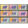 Timbres France Services Yvert 27-35 Série drapeau du conseil de l'Europe