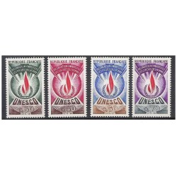 Timbres France Services Yvert 39-42 Déclaration universelle des droits de l'homme, UNESCO