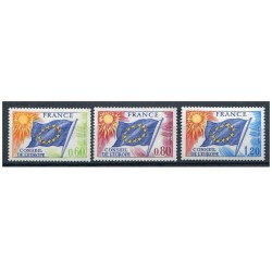 Timbres France Services Yvert 46-48 Série drapeau du conseil de l'Europe