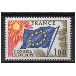 Timbre France Service Yvert 49 Type drapeau du conseil de l'Europe