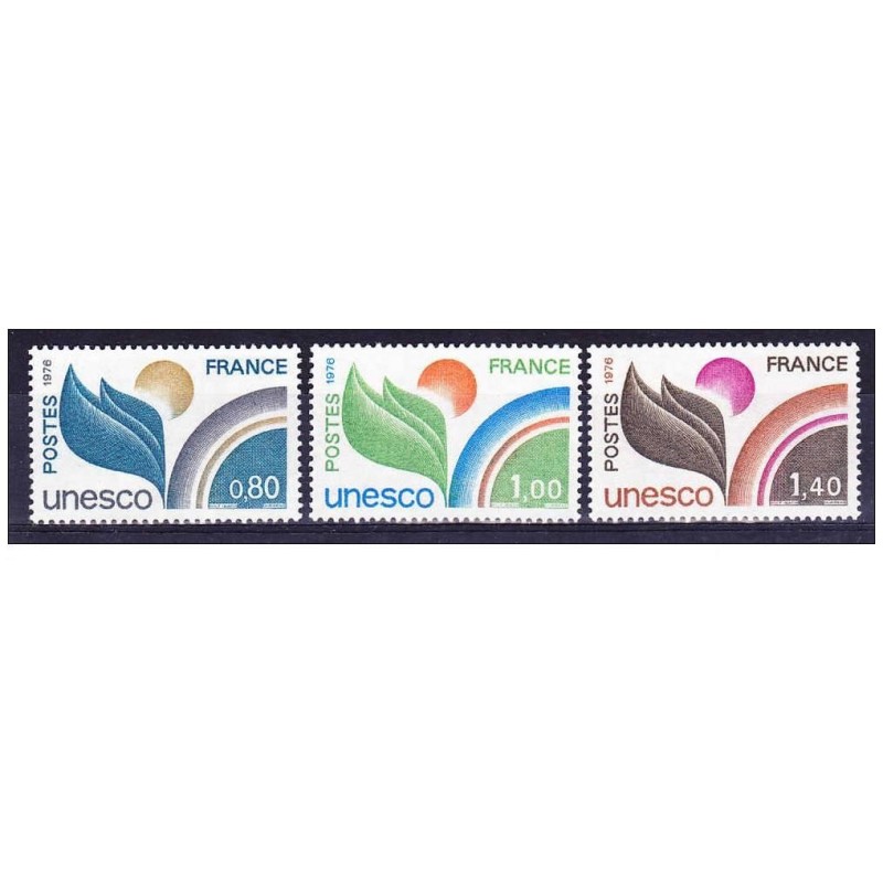 Timbres France Services Yvert 50-52 UNESCO