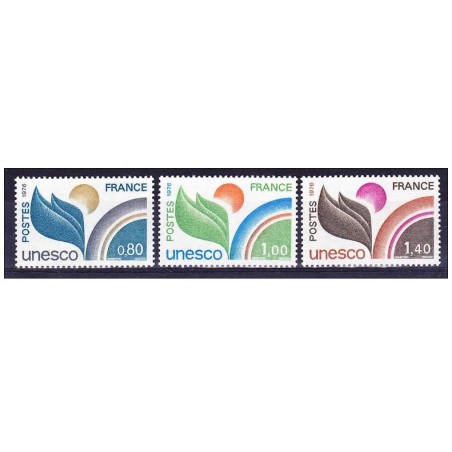 Timbres France Services Yvert 50-52 UNESCO