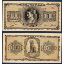 Grece Pick N°118, Billet de banque de 1000 Drachmai 1942