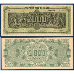 Grece Pick N°133, Billet de banque de 2000 millions Drachmai 1944