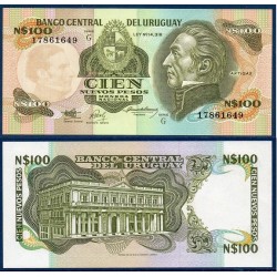 Uruguay Pick N°62A, Billet de banque de 100 Nv Pesos 1987
