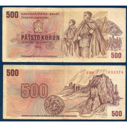 Tchécoslovaquie Pick N°93a, Billet de banque de 500 Korun 1973