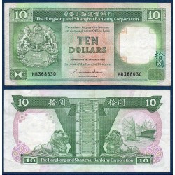 Hong Kong Pick N°191c, Billet de banque de 10 dollars 1989-1992
